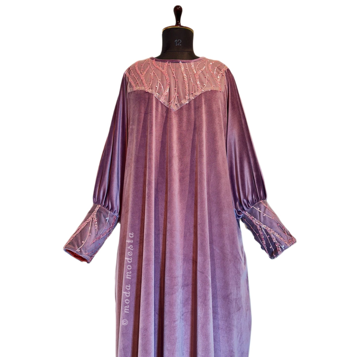 Lilac Plush Velvet Abaya