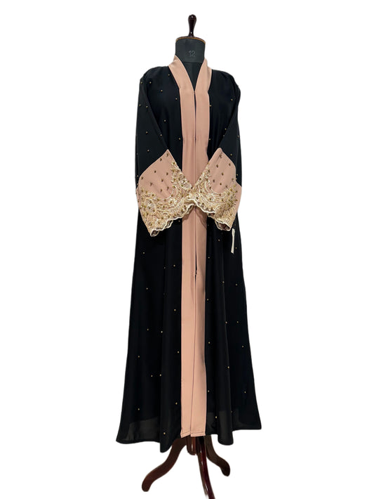 Luxurious Golden Pearled Abaya