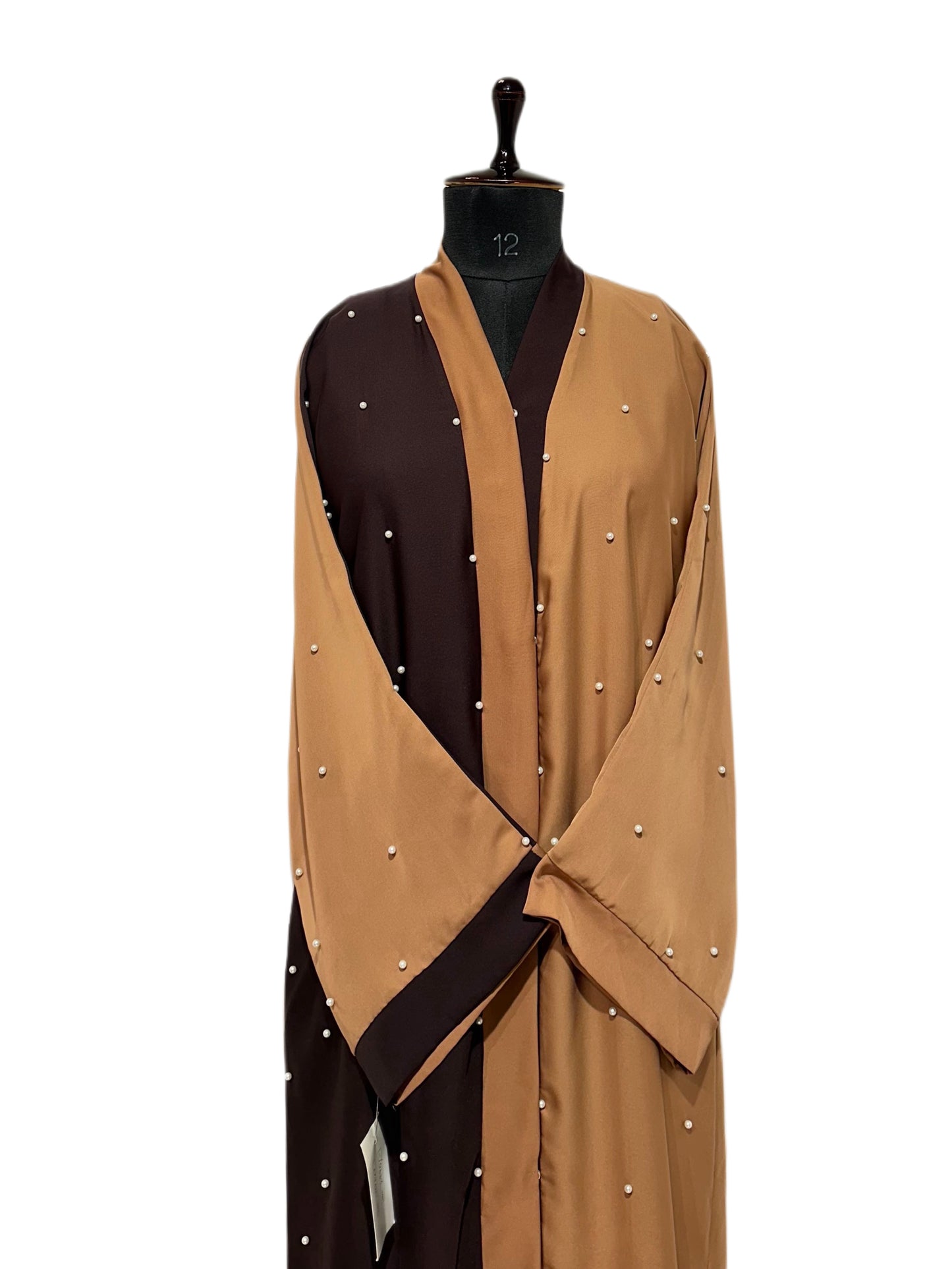 Colour Block Embellished Open Abaya