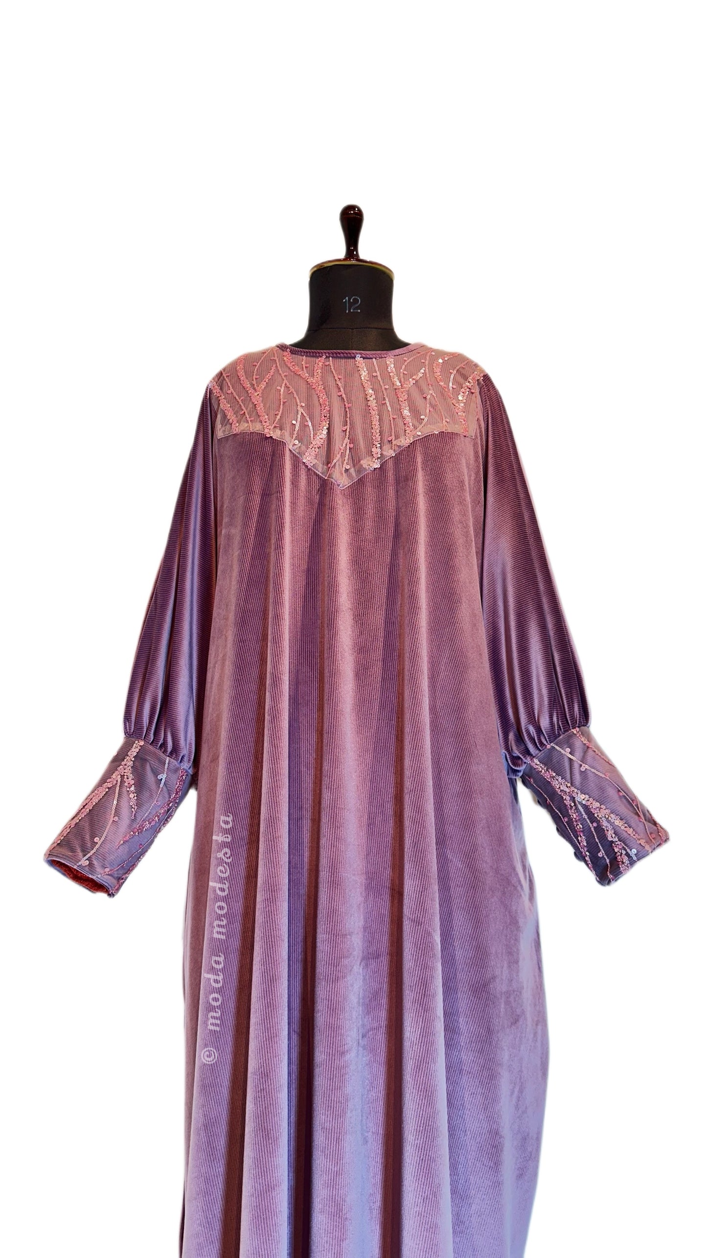 Lilac Plush Velvet Abaya