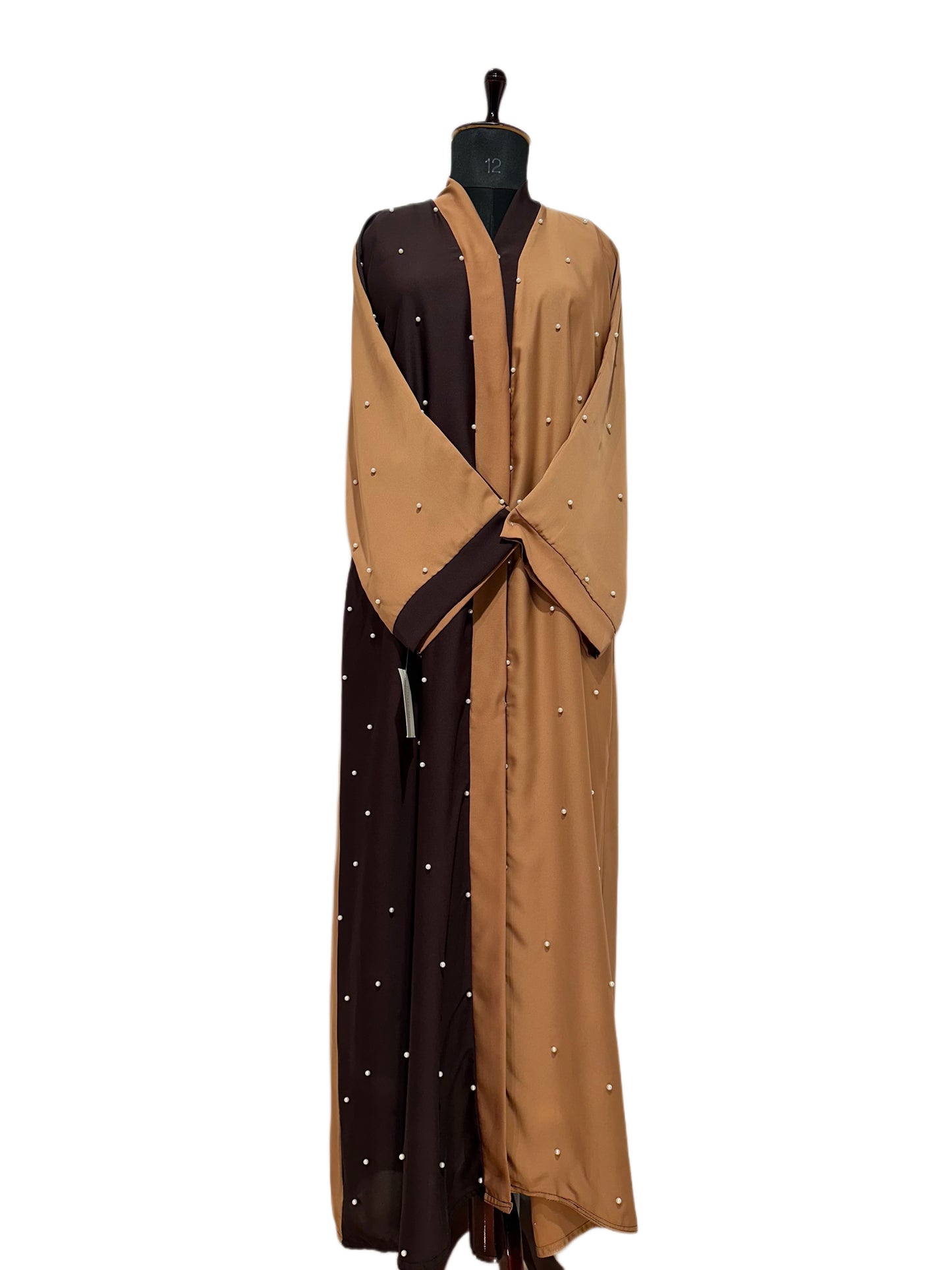 Colour Block Embellished Open Abaya