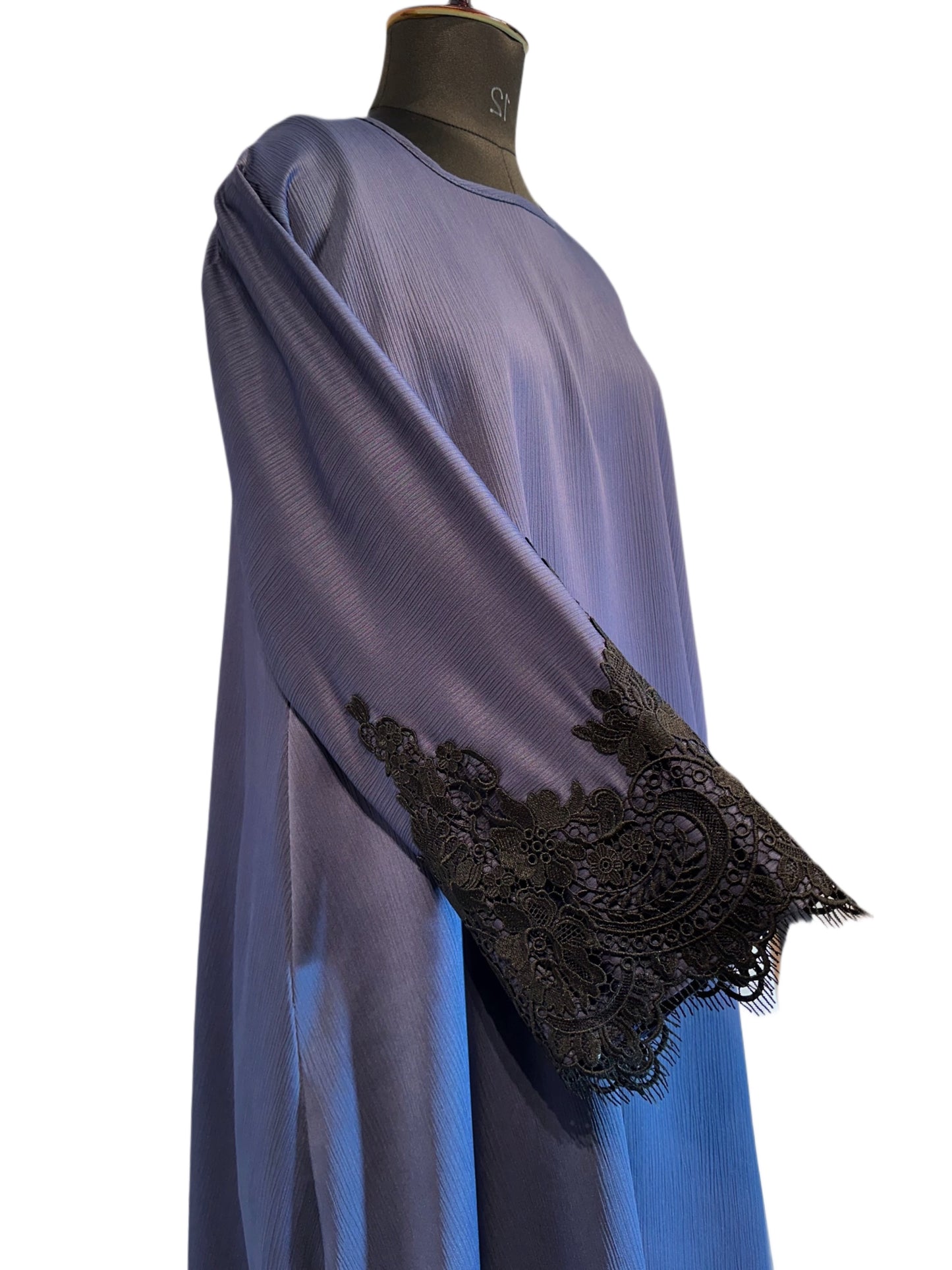 Detailed Cuff Ocean Blue Abaya