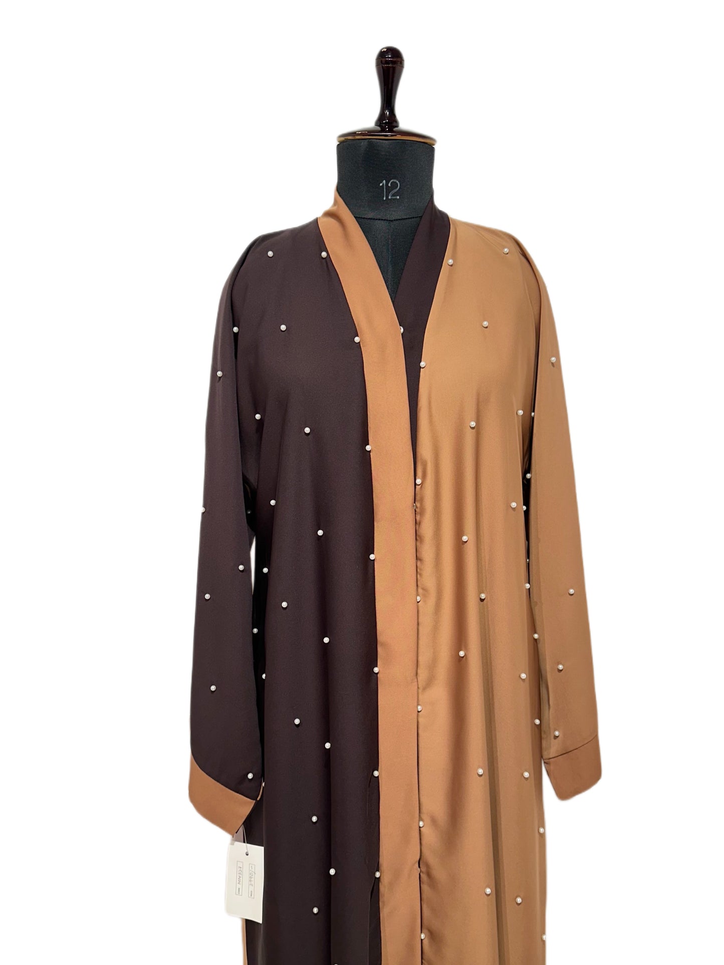 Colour Block Embellished Open Abaya