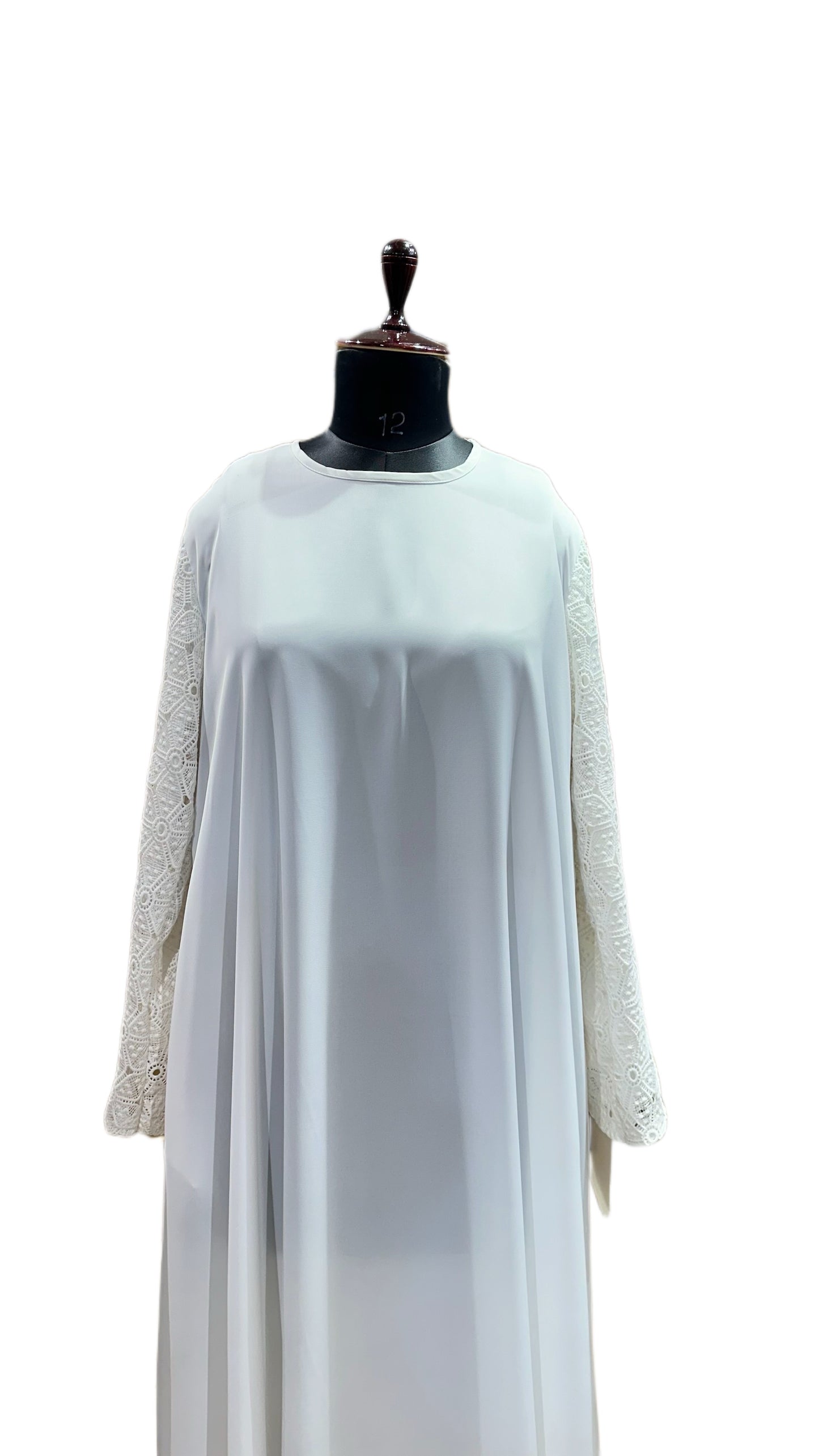 Cream Chic Lacey Sleeves Abaya