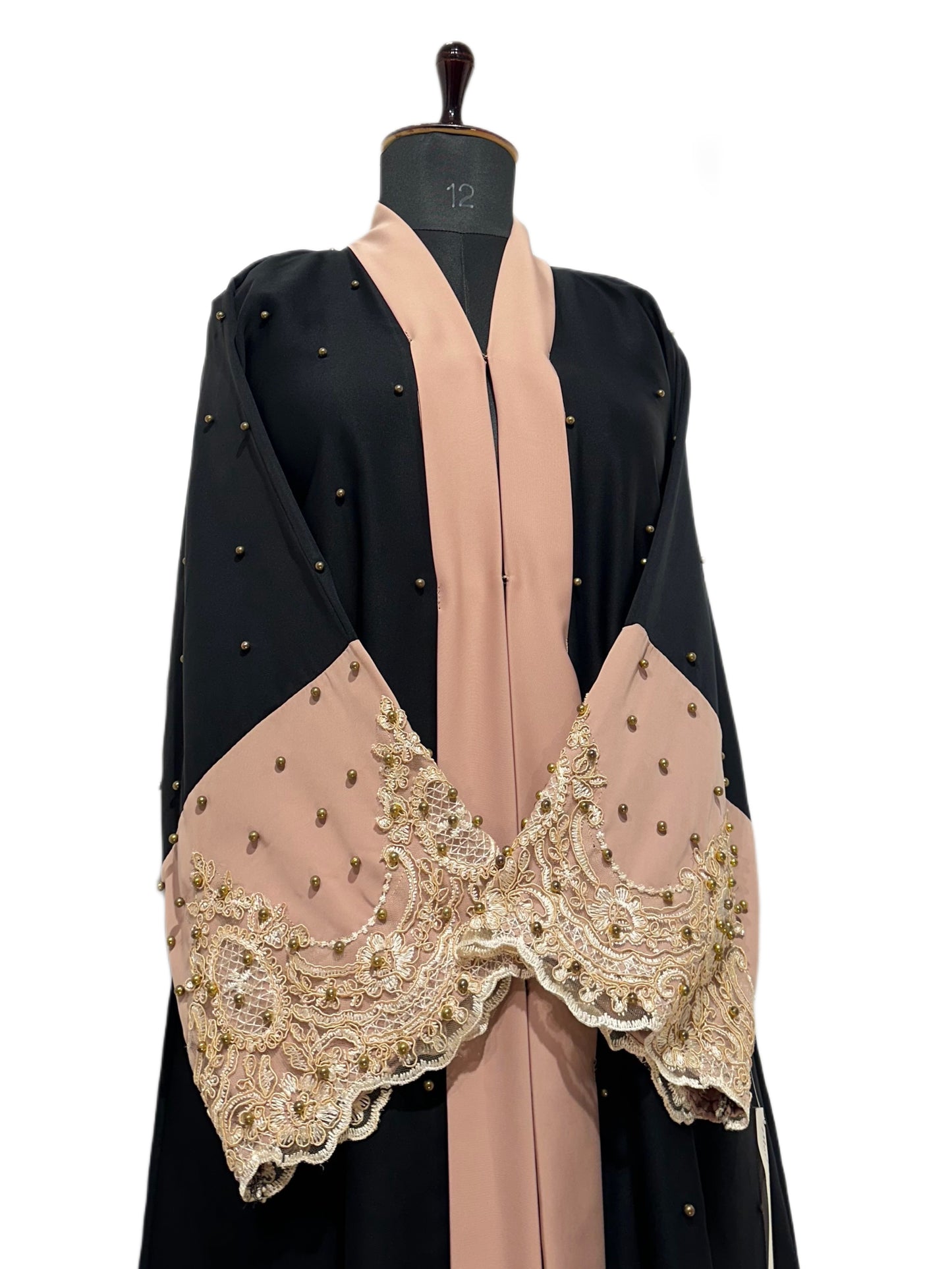 Luxurious Golden Pearled Abaya