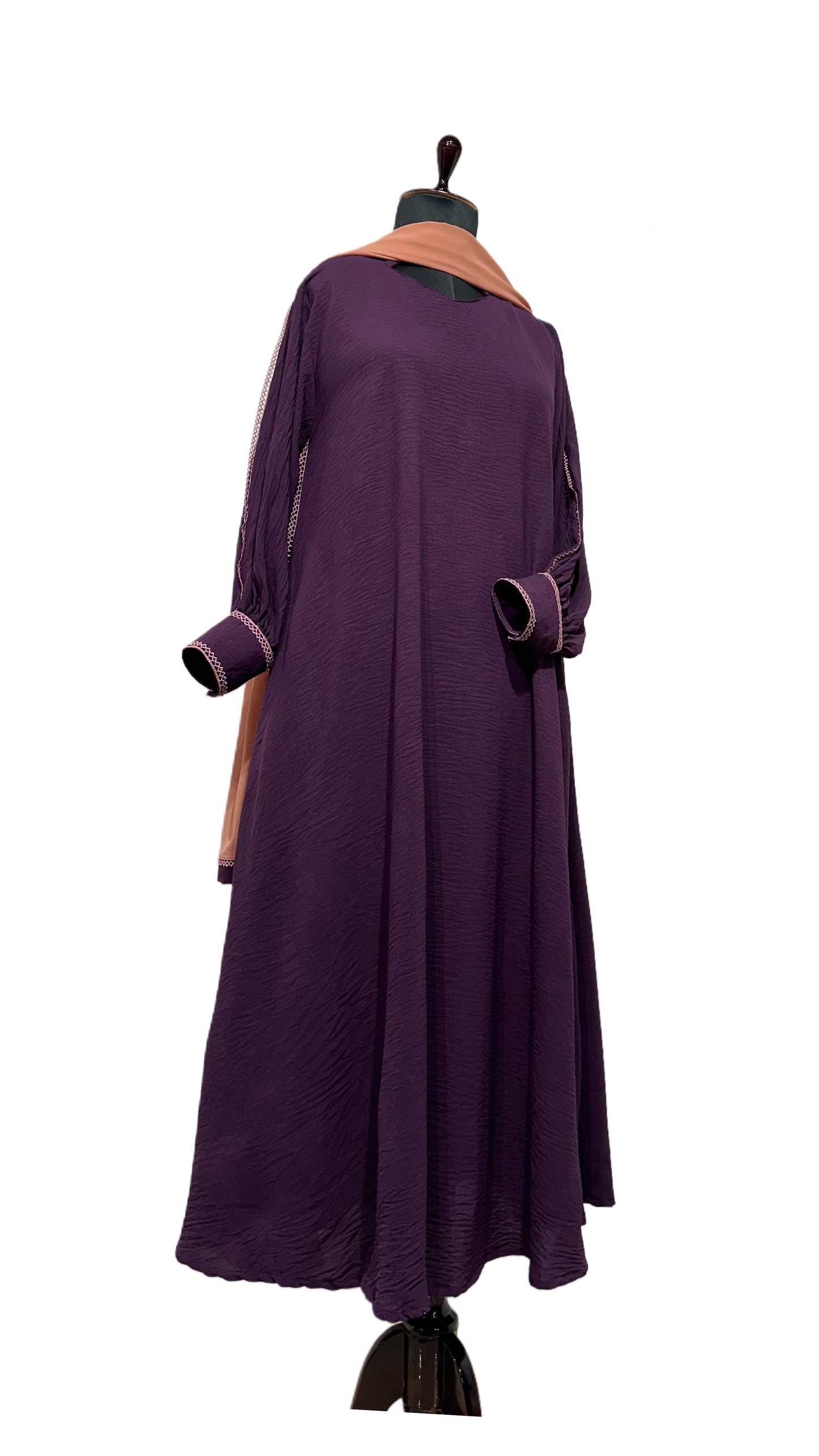 Purple Cey Crush Closed Abaya